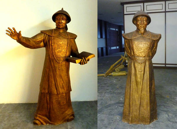 安徽黃(huáng)梅酒業(yè)酒文(wén)化(huà)展示館“父子(zǐ)宰相(xiàng)”名人(rén)雕塑